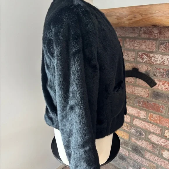 J. Crew Black Faux Fur Jacket - Picture 4 of 5